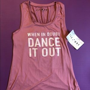 Flexure Bodywear Pink When in Doubt Dance it Out Graphic Tank Top Size Small